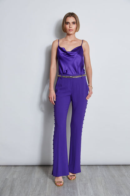 Side Button Crepe Pant