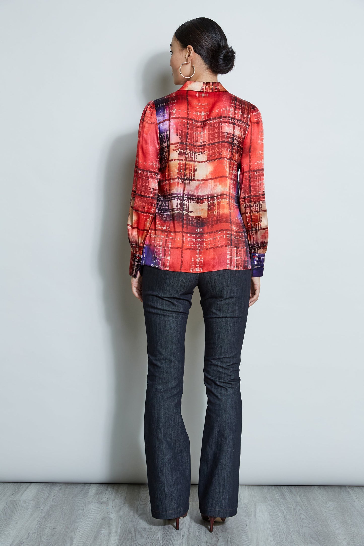 Silk Digital Plaid Shirt