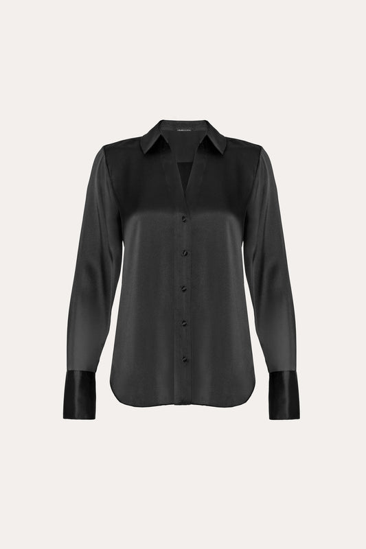 Silk Satin Button Down Shirt