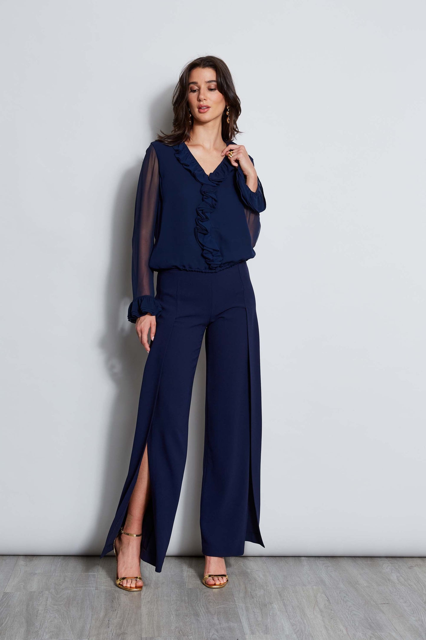 Ruffle Silk Shirt