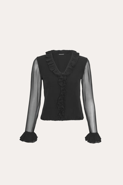 Ruffle Silk Shirt