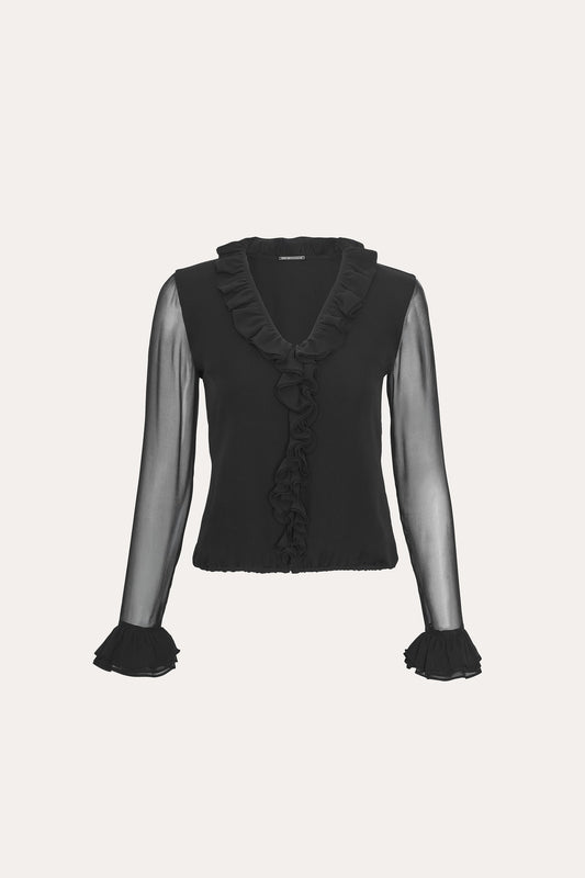 Ruffle Silk Shirt