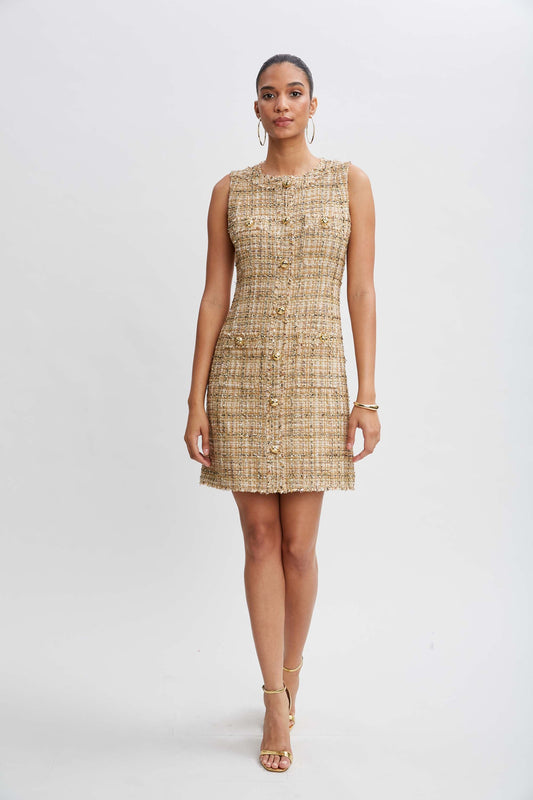 Metallic Tweed Dress