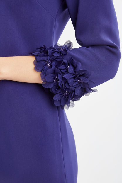 Flower Applique Sleeve Dress
