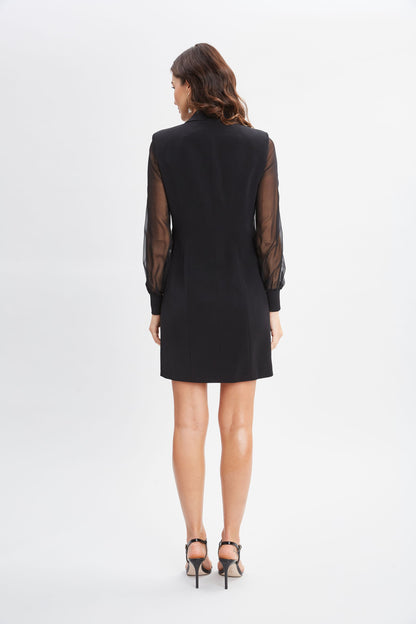 Chiffon Sleeve Blazer Dress