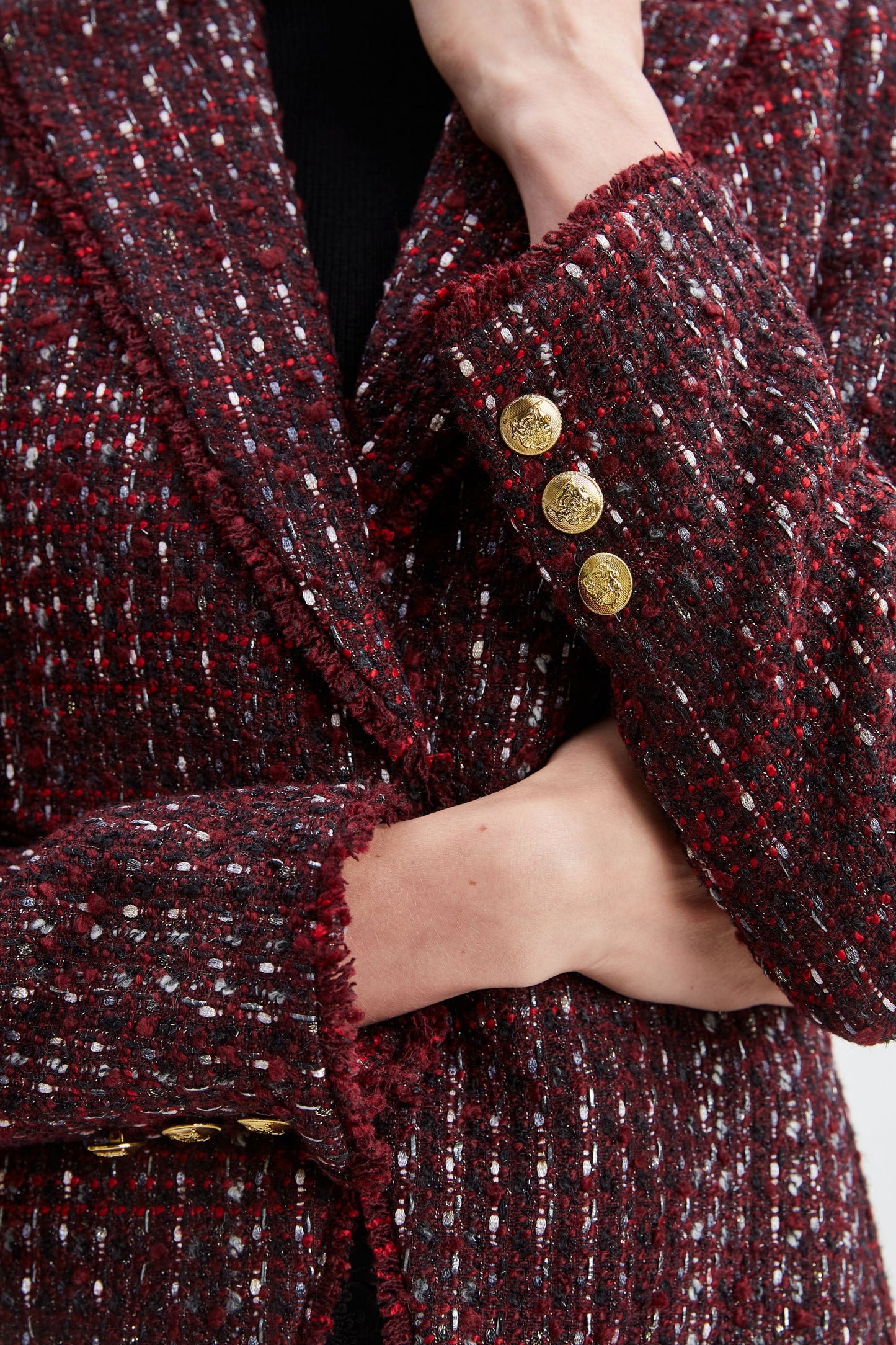 Tweed Single Button Blazer