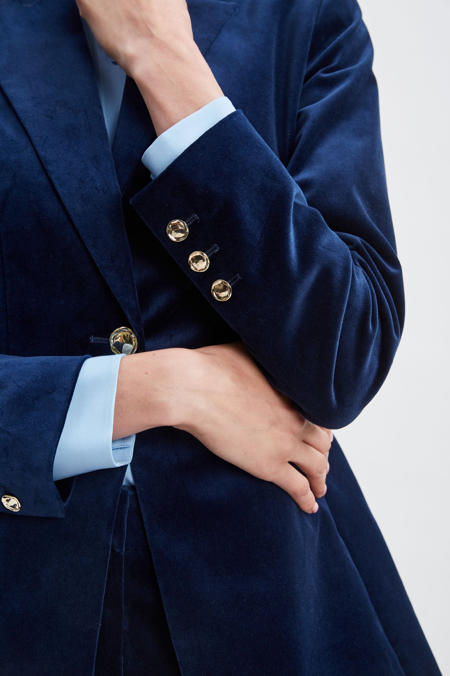 Single Button Velvet Blazer