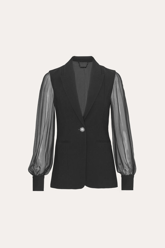 Chiffon Sleeve Blazer