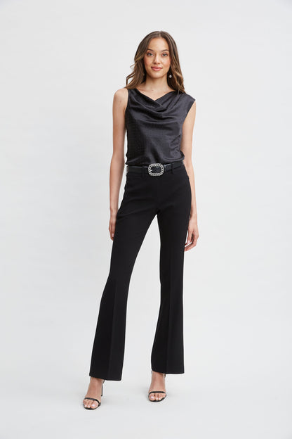 Satin Crystal Cowl Top