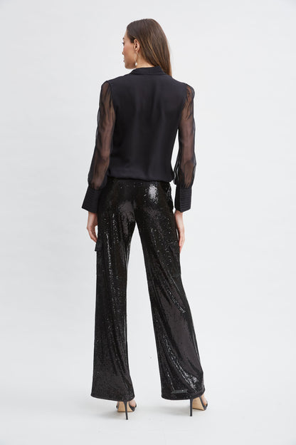 Silk Blouson Button Shirt