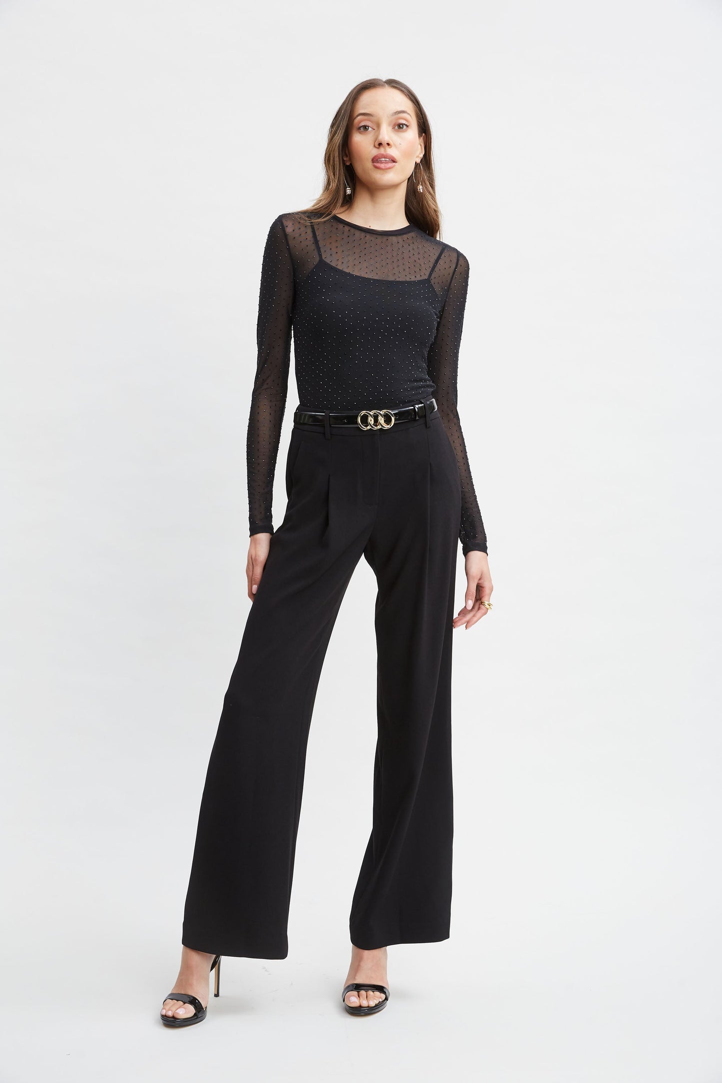 Crystal Mesh Long Sleeve Knit