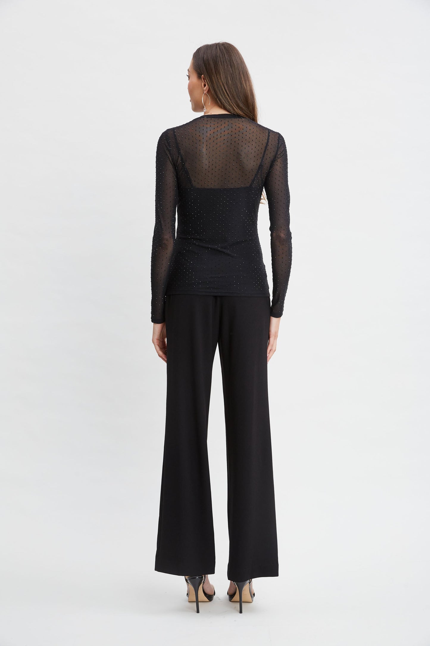 Crystal Mesh Long Sleeve Knit