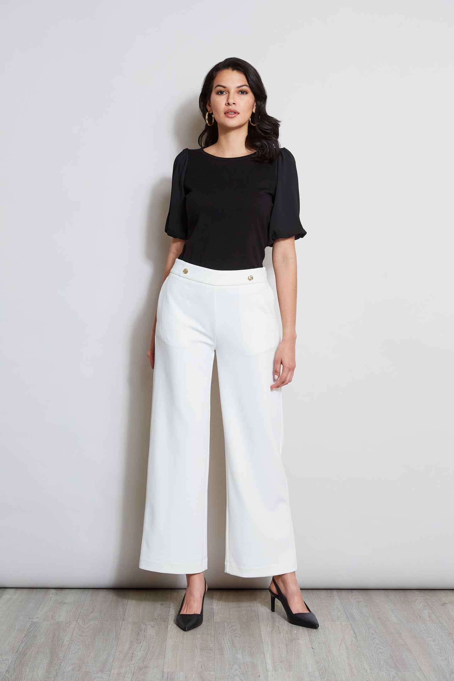 T-Tahari Wide Leg Button Pant
