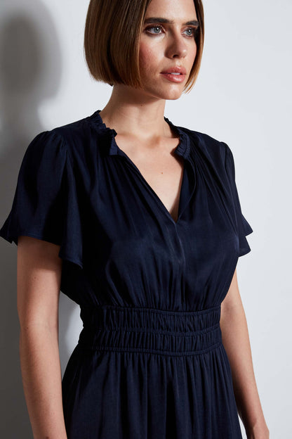 T-Tahari Flutter Sleeve Midi Dress