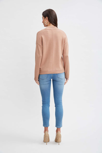 T-Tahari Mock Neck Rib Sweater