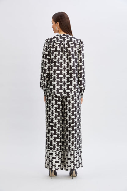 T-Tahari Geometric Chain Shirt