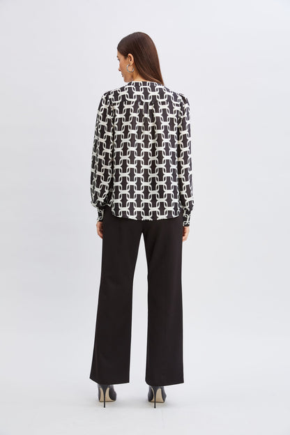 T-Tahari Geometric Chain Shirt