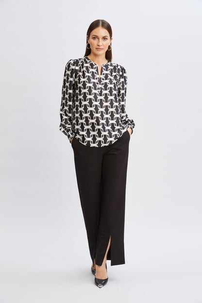 T-Tahari Geometric Chain Shirt